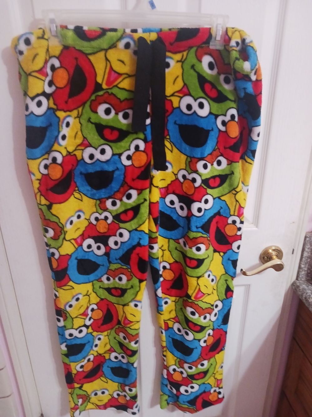 Women's Multicolor Sesame Characters Plush Pajama Pants